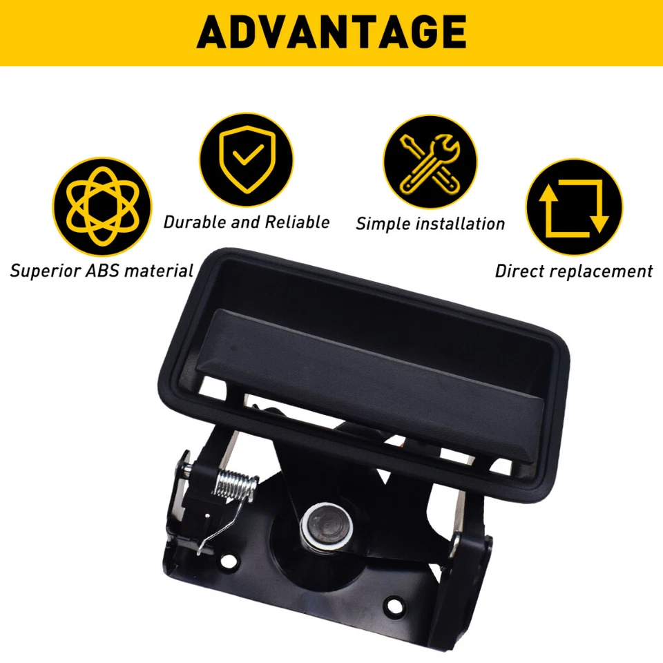 Manija de puerta trasera y bisel negro para camioneta Chevy GMC CK 1500 2500 3500 Foto 4 de 4