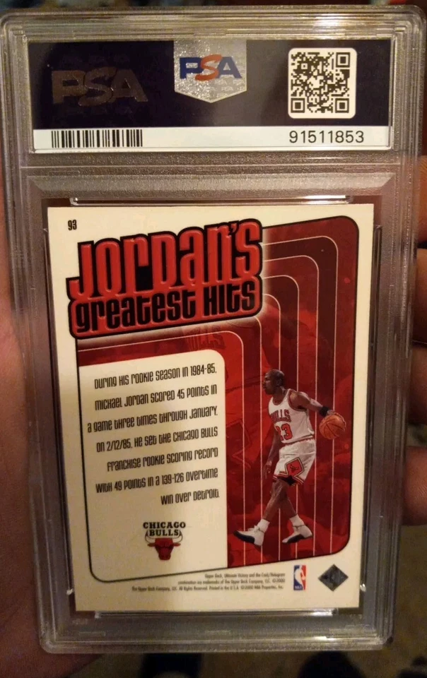 Michael Jordan 1999-00 Upper Deck Ultimate Victory Collection #93 PSA 9 Mint🔥🔥 - Image 3 of 3