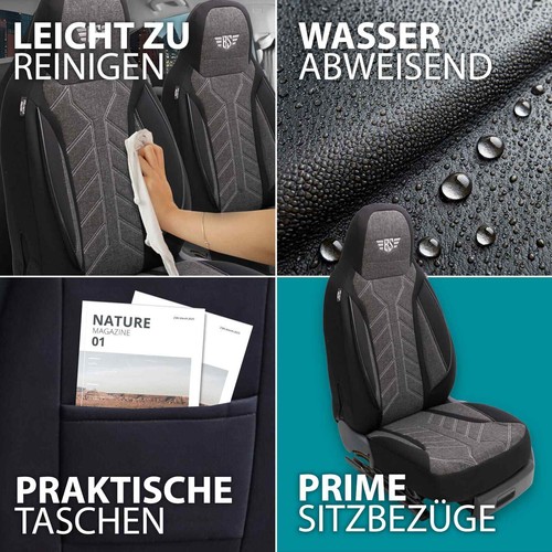 Fundas de asiento de autocaravana adecuadas para Adria Mobil Supersonic (negro antracita) - Imagen 13 de 13