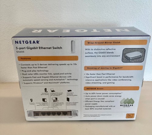 BRAND NEW SEALED Netgear GS605 5 Port Gigabit Ethernet Switch - Picture 2 of 5