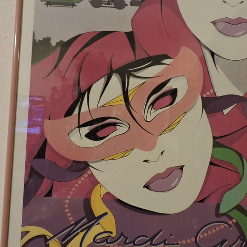 Mardi Gras New Orleans Poster Michael Hunt Signed 1988 Framed - Picture 4 of 15