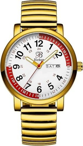 Reloj de enfermera Blekon - esfera de fácil lectura, pulsómetro, bandas elásticas, resistente al agua - Imagen 56 de 127