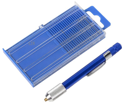 21pc FINE TINY NUMBERED 61-80 MINI JEWELER'S DRILL BIT SET PIN VISE CHUCK