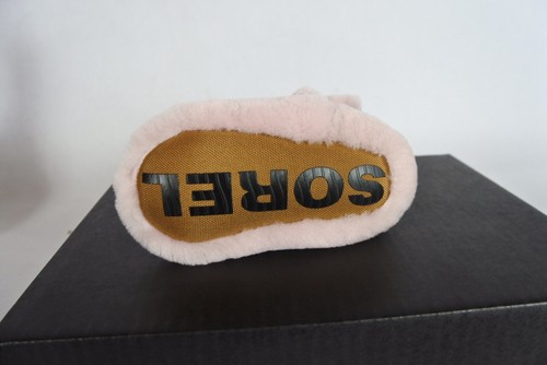 Sorel Bear Paw Slipper Boots Dusty Pink Faux Fur Elk Brown Leather Toddlers 4 - Picture 3 of 5