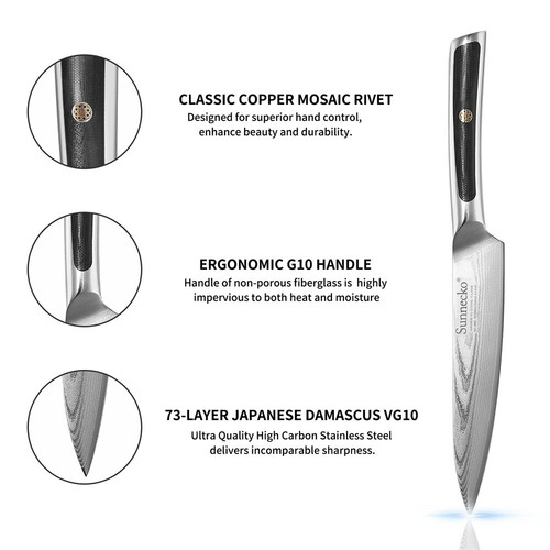 Cuchillo utilitario 5 pulgadas cuchillo de pelar de cocina VG10 herramienta de corte de acero Damasco - Imagen 6 de 11