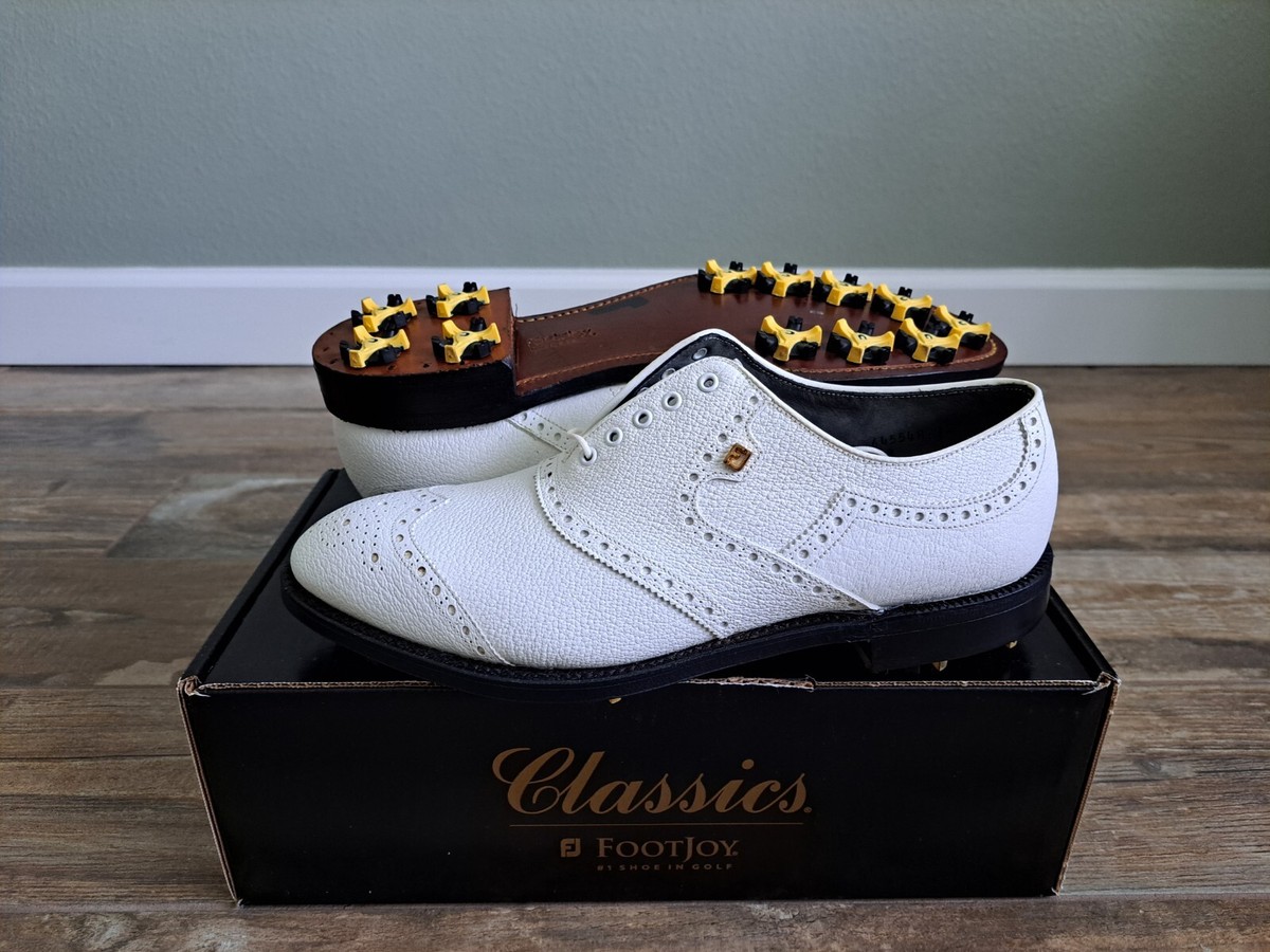 NEW Vintage Footjoy Classics Mens Golf Shoes 51409 White