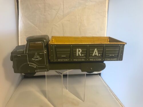 VINTAGE LOUIS MARX TINPLATE ROYAL ARTILLERY ARMY LORRY STUNNER - Picture 2 of 12