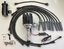 small cap PONTIAC 389 400 455 FEMALE HEI DISTRIBUTOR + BLACK COIL + 8.5mm WIRES