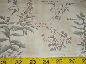 1-8-yds-TEA-DYE-PLANTS-ALL-COTTON-FABRIC-LECIEN-MRS-MARCH-2-PCS