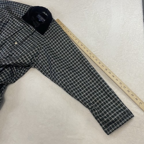 Vintage JG Hook Plaid Long Raincoat Velvet Collar Removable Lining Sz 4P Petite - Picture 14 of 14