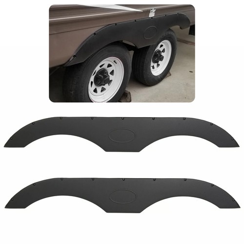Pair Of Tandem Trailer Fenders Skirt Black Plastic For RVs Campers And Trailers