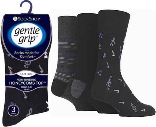 3 Pairs Mens Gentle Grip Non Elastic Diabetic Honeycomb Top Soft Socks UK 6-11 - Picture 8 of 11