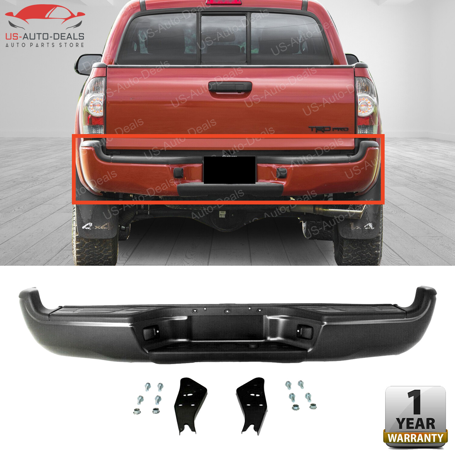 Compatible with Toyota Tacoma 05-15 Rear Bumper Molding Step Pad Extension Left Side Plastic Primed