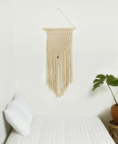 Handmade Macrame Wall Hanging Tapestry Boho Cotton Chic Bohemian Home Decor - Foto 1 di 3