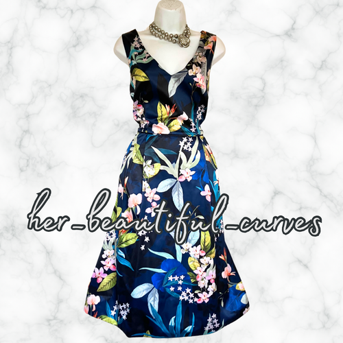 MONSOON FLORAL PRINT WEDDING OCCASION PARTY DRESS SIZE 16 - Picture 4 of 7