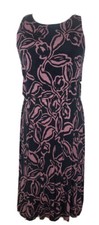 Ann Taylor Loft Sleeveless Dress Sm Blouson Top Career Casual Lined Black Floral