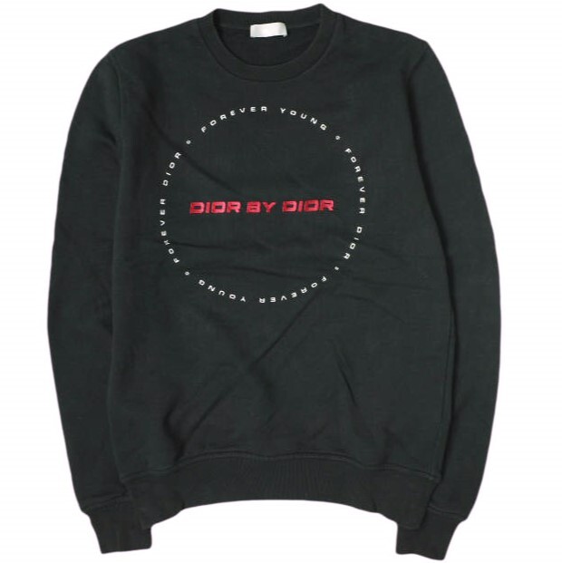Crew Neck Dior Black Sweater Men's Sweater With Dior Oblique