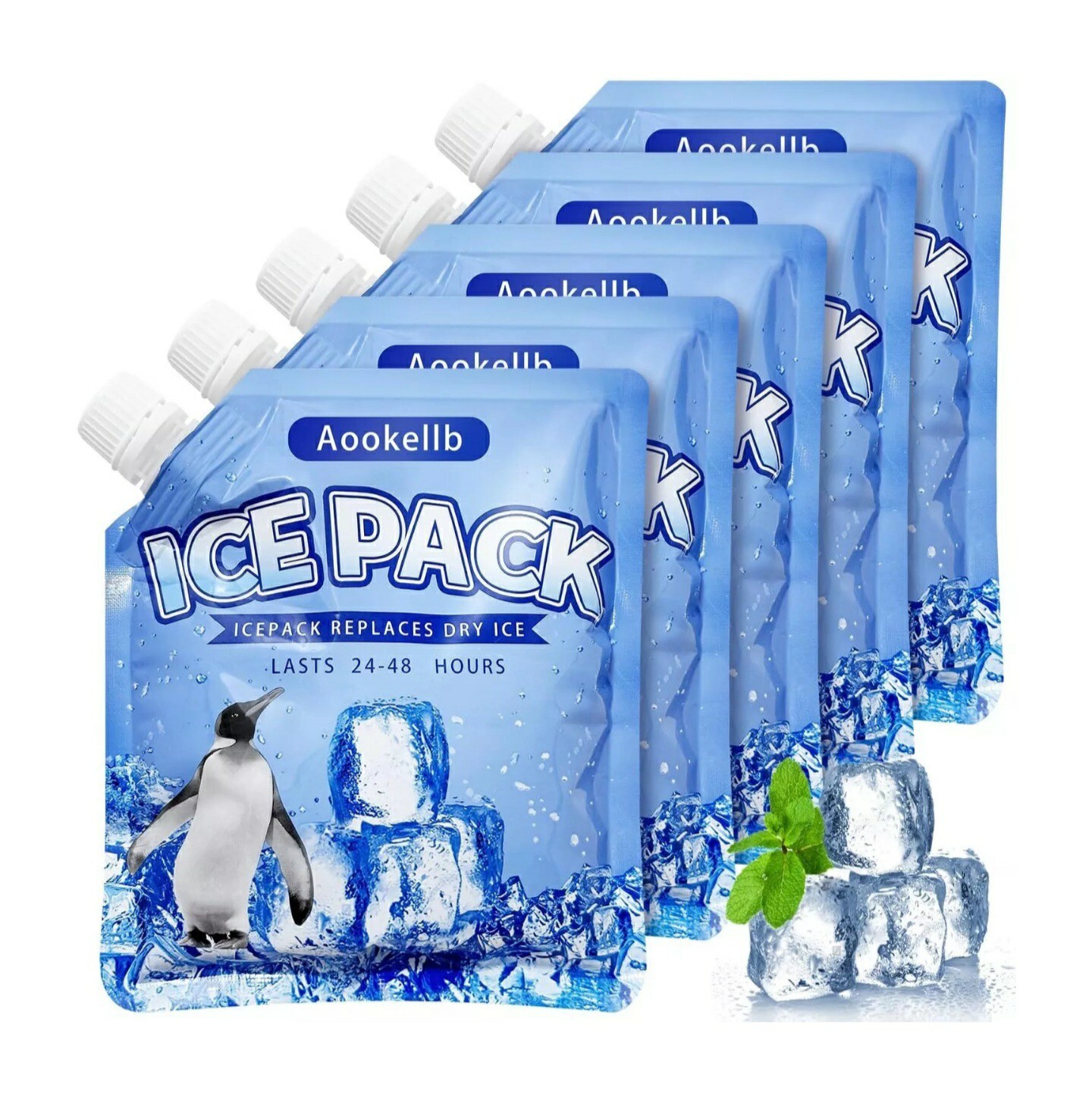 2024 Reusable Ice Packs for Cooler Aookellb Long Lasting Gel Freezer ...