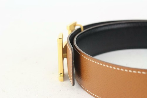 Hermès 32mm Reversible H Logo Belt Kit Brown x Black x Gold 1H96a - Picture 11 of 12