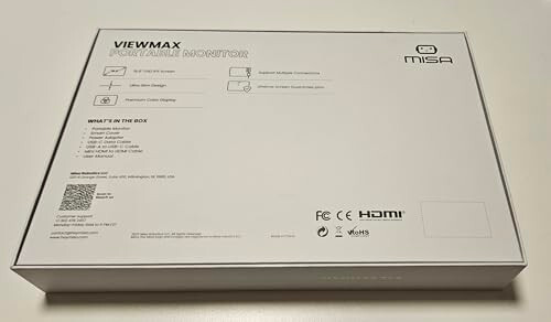 Viewmax Portable Monitor: Stunning FHD Display, USB-C, HDMI, Built-in Speaker - - Picture 2 of 8