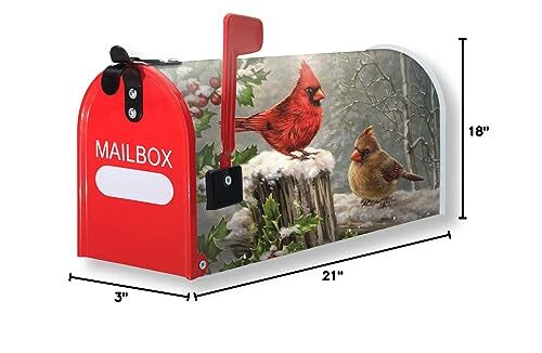 Winter Cardinal Birds Mailbox Cover Holly Berry Branches Snow Mailbox Covers ... - Picture 6 of 6