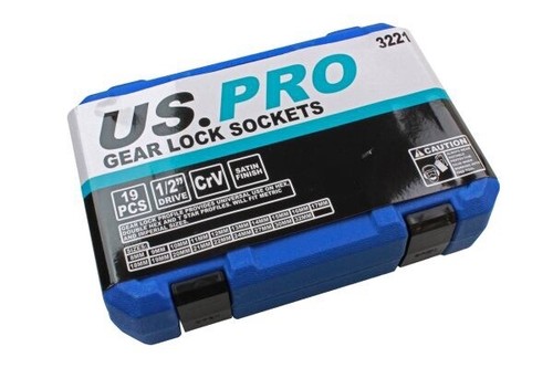 US PRO Tools 19 Piece 1/2" Dr Gear Lock Sockets 8 - 32mm - Spline 3221 - Picture 3 of 3