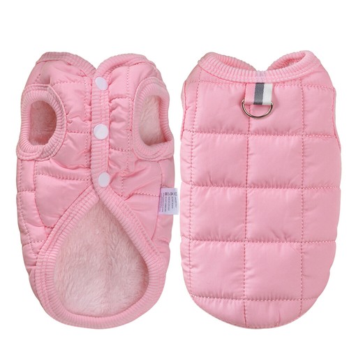 Winter Warm Small Dog Coat Jacket Padded Clothes Vest Outfit Zip/Button Yorkie - Picture 15 of 47