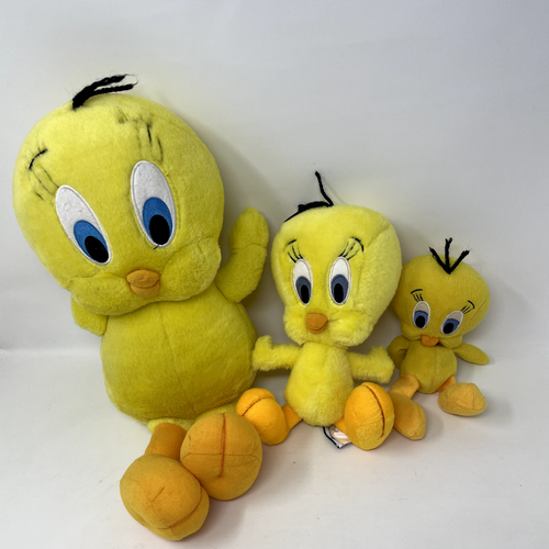 Vintage Tweety Bird Plush Lot of 3 Looney Tunes 90s Warner Bros Stuffed Toys