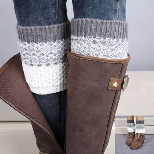 Fashion Thick Winter Warm Boot Cuffs Socks Crochet Knitted Leggings Leg Warmers - Picture 1 of 19