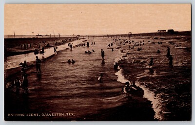 Postcard Bathing Scene - Galveston Texas c1910s