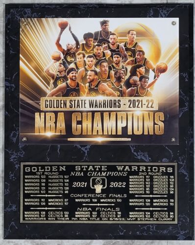 GOLDEN STATE WARRIORS 2021-2022 NBA CHAMPIONS 12 x 15 PLAQUE - Picture 4 of 10