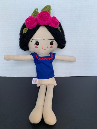 TUTI Frida Kahlo Inspired Rag Doll Cloth Plush Play Mexican Artist 15 Tall - Foto 1 di 10