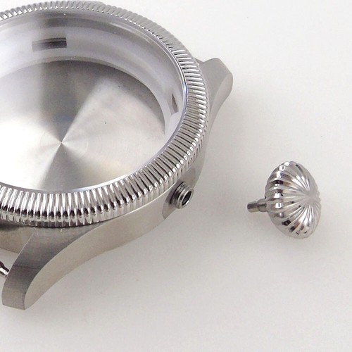 39 mm bisel acanalado acero cristal zafiro estuche para reloj movimiento NH35 NH36 2824 - Imagen 4 de 7
