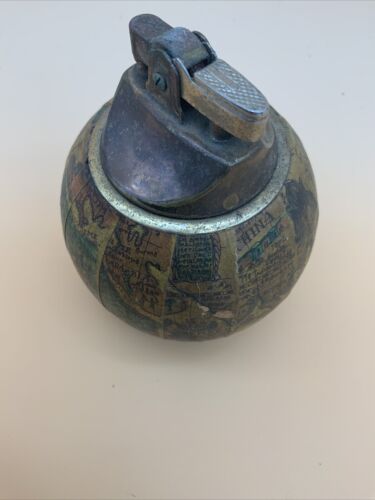 Vintage Old World Globe Table Lighter Christopher Columbus Map Made in Japan - Picture 3 of 7