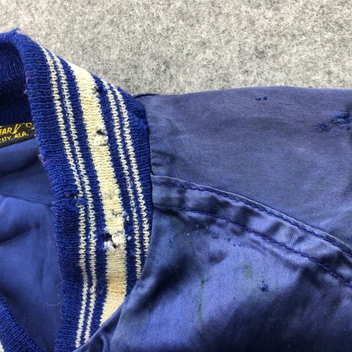 Vintage Southern Manufacturing Co Jacket Mens 38 Blue Satin Bomber Russell 1930s - Picture 11 of 21