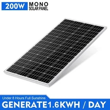 200W Solar Panel 12 Volt Mono PV Module Power Charger for Home Marine Rooftop RV