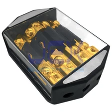 4-Way/4X ANL In-Line Fuse Holder Distribution Block Stereo/Audio/Car + 80A-300A