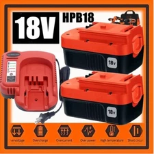 2Pack 18V for Black &Decker HPB18 18 Volt Battery HPB18-OPE / 9.6V-24V Charger