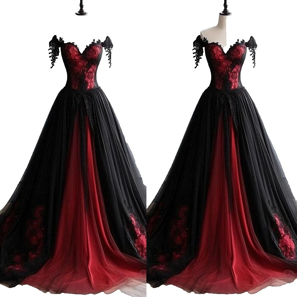 Vestidos de novia de tul volantes Negro