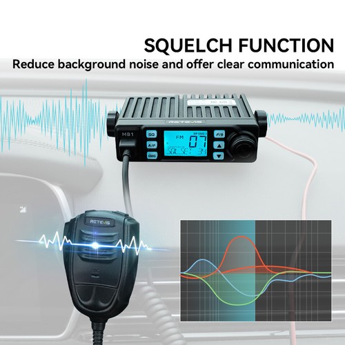 Retevis MB1 CB Radio Dual-Mode AM/FM,12V/24,4 W,40CH Portable Car Two Way Radio - Picture 10 of 21
