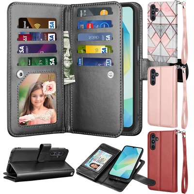 For Samsung Galaxy A16 5G Wallet Case Leather Holder Flip Magnetic Phone Cover