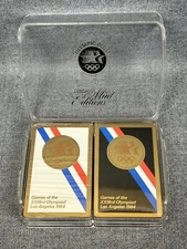 1984 LA Olympics Playing Cards Congress Mint Editions Gold Edge with Case