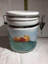 DISNEY WINNIE the POOH Canister Jar Metal Clasp Closure 6.5 x 5