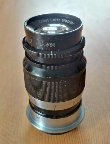 Leitz Wetzlar Elmar 9cm / 90mm f/4 Lens (Year 1937 !) L39 Mount, Leica Front Cap - Picture 5 of 10