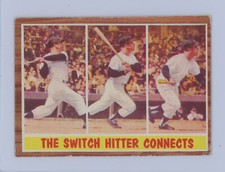 1962 Topps Mickey Mantle The Switch Hitter Connects #318 VG-EX