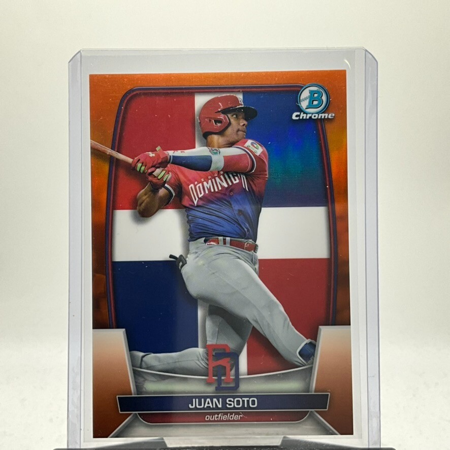 2023 Bowman Chrome WBC Juan Soto Orange Refractor #/25 Dominican Republic