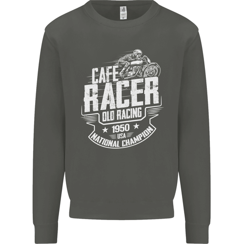 Cafe Racer Old Racing Biker Motorcycle Kids Sweatshirt Jumper - Picture 60 of 82