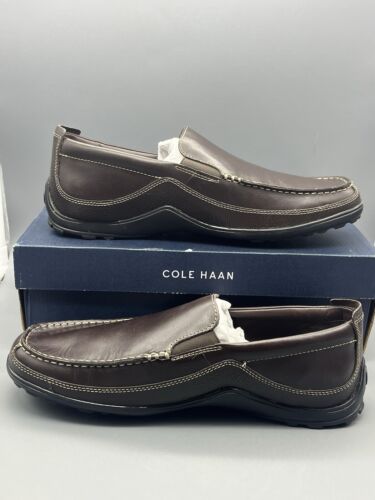 Cole Haan Tucker Venetian Mens 11.5 W Wide Slip-On Loafers Moc Toe French Roast - Picture 3 of 14