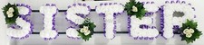 SISTER Artificial Silk Funeral Flowers Any 6 Letter Name Tribute Wreath MUM NAN