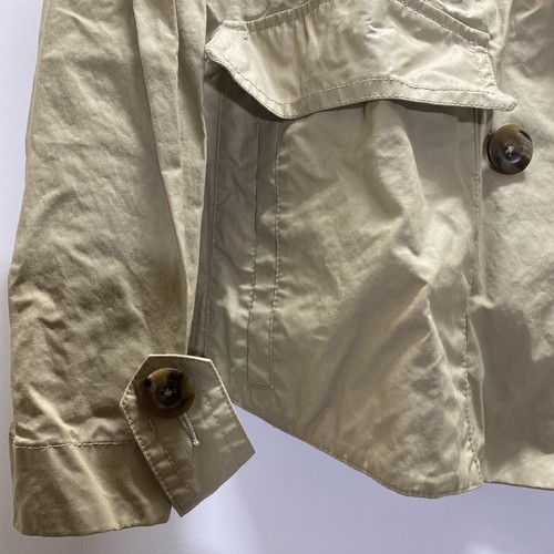 vince. Womens Trench Coat Jacket XS Brown Cream Long Sleeve Pockets Collared - Picture 7 of 21